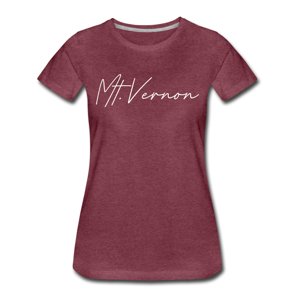 Mount Vernon Cursive Women's T-Shirt - heather burgundy