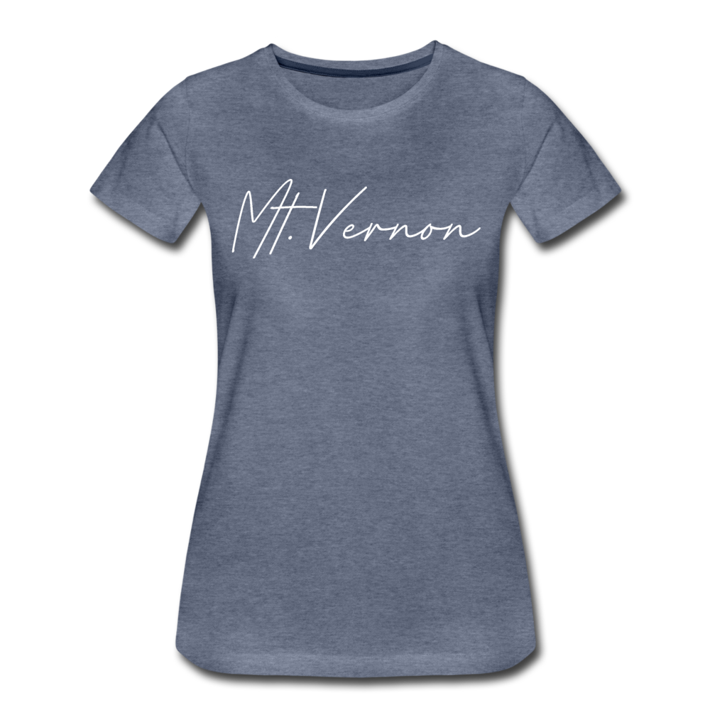 Mount Vernon Cursive Women's T-Shirt - heather blue