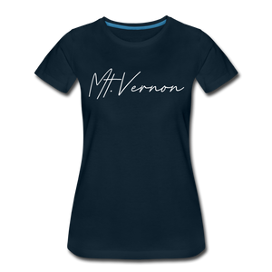 Mount Vernon Cursive Women's T-Shirt - deep navy