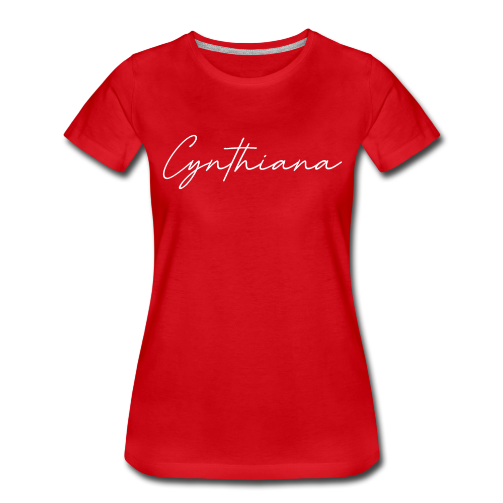 Cynthiana Cursive Women's T-Shirt - red