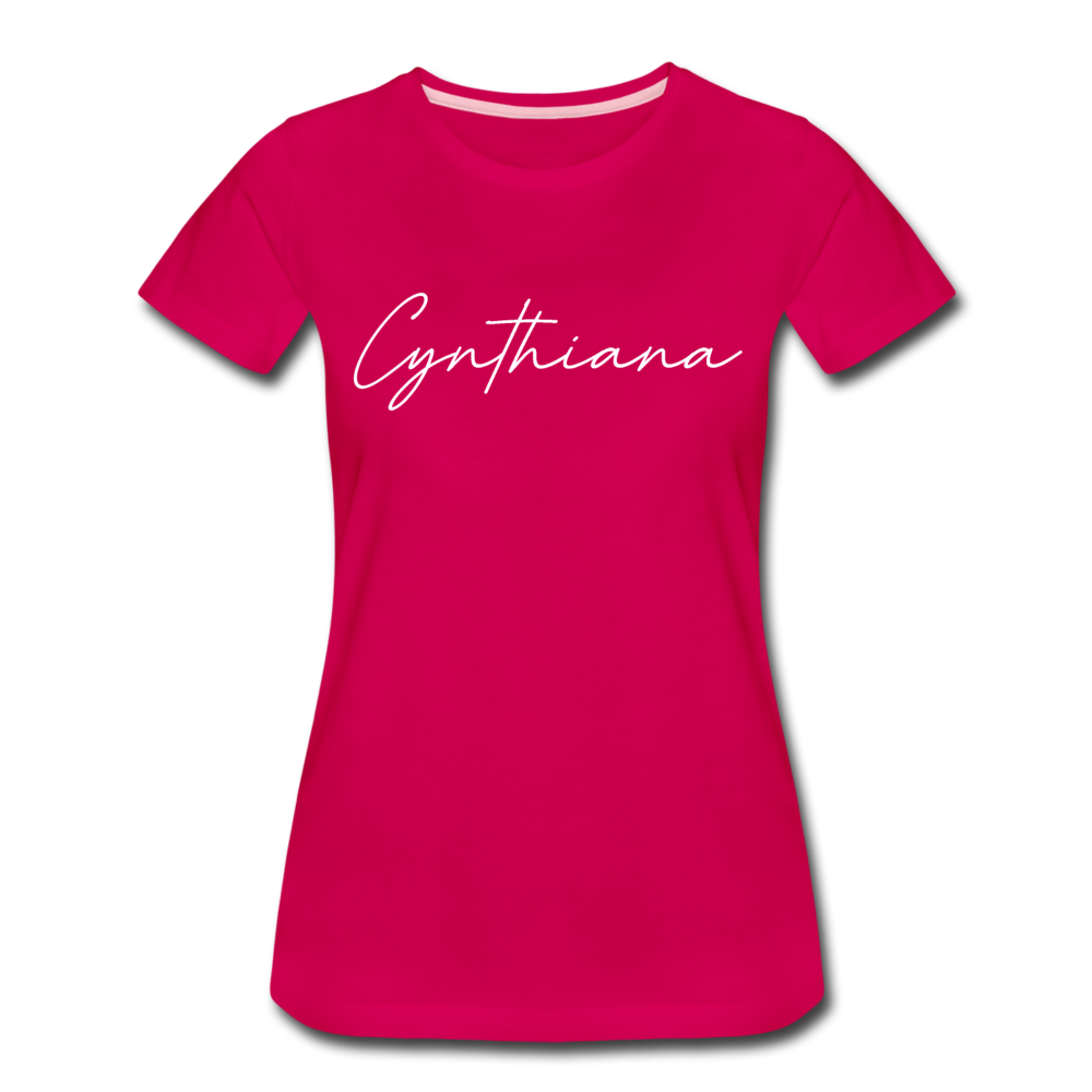 Cynthiana Cursive Women's T-Shirt - dark pink