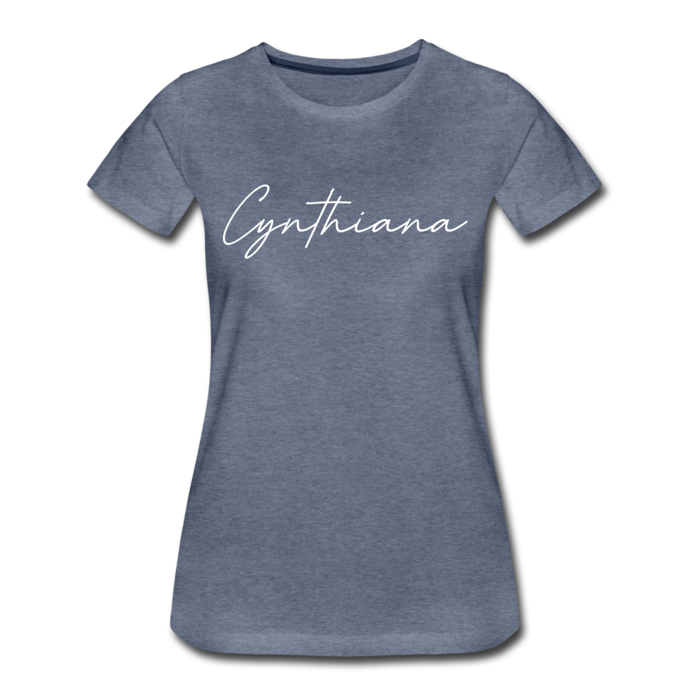 Cynthiana Cursive Women's T-Shirt - heather blue