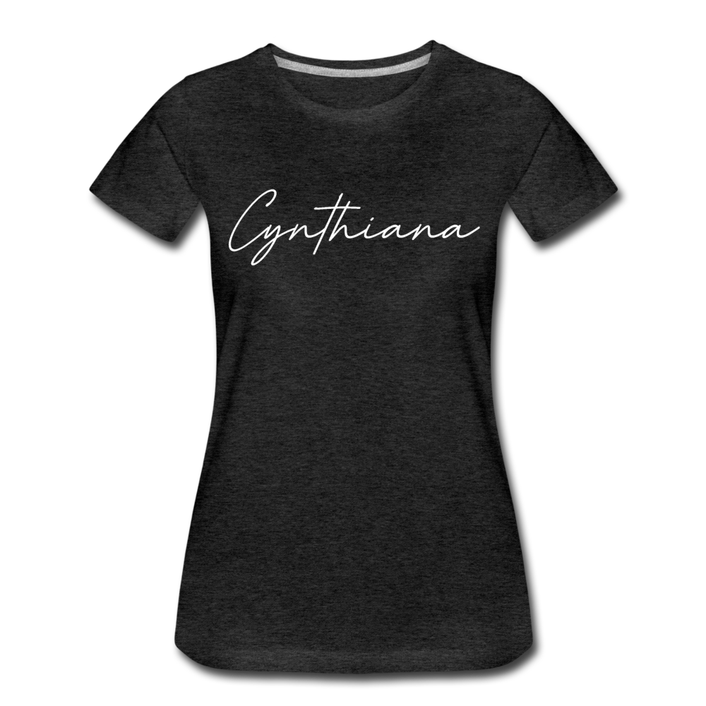 Cynthiana Cursive Women's T-Shirt - charcoal gray