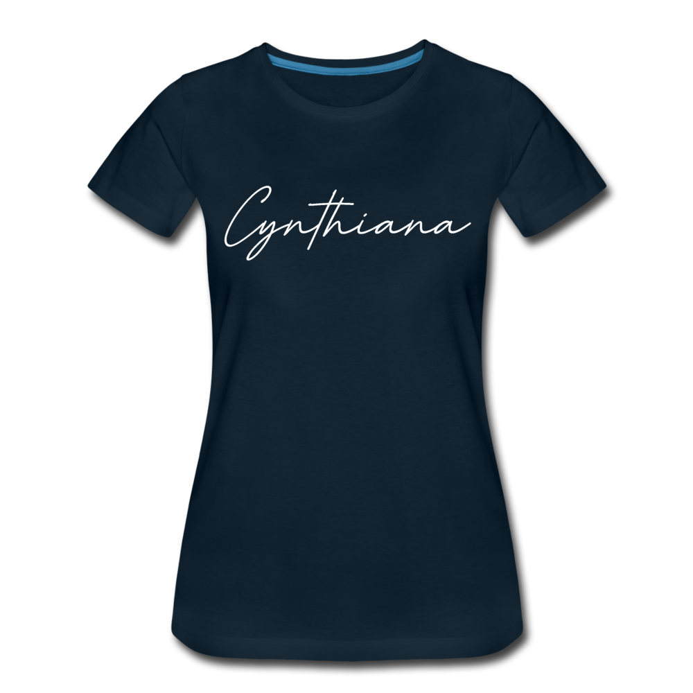 Cynthiana Cursive Women's T-Shirt - deep navy