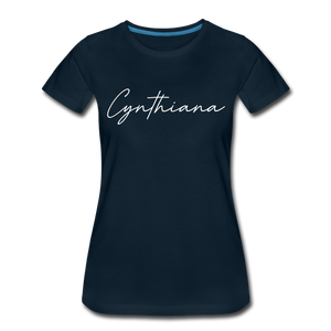 Cynthiana Cursive Women's T-Shirt - deep navy