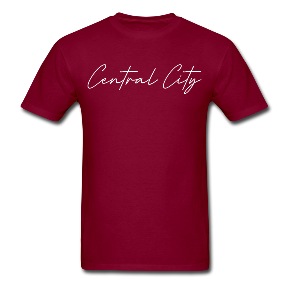 Central City Cursive T-Shirt - burgundy
