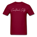 Central City Cursive T-Shirt - burgundy