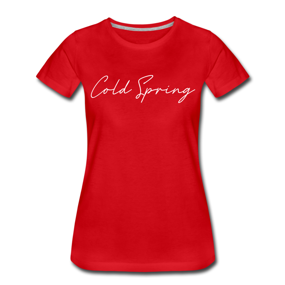 Cold Spring Cursive Women's T-Shirt - red