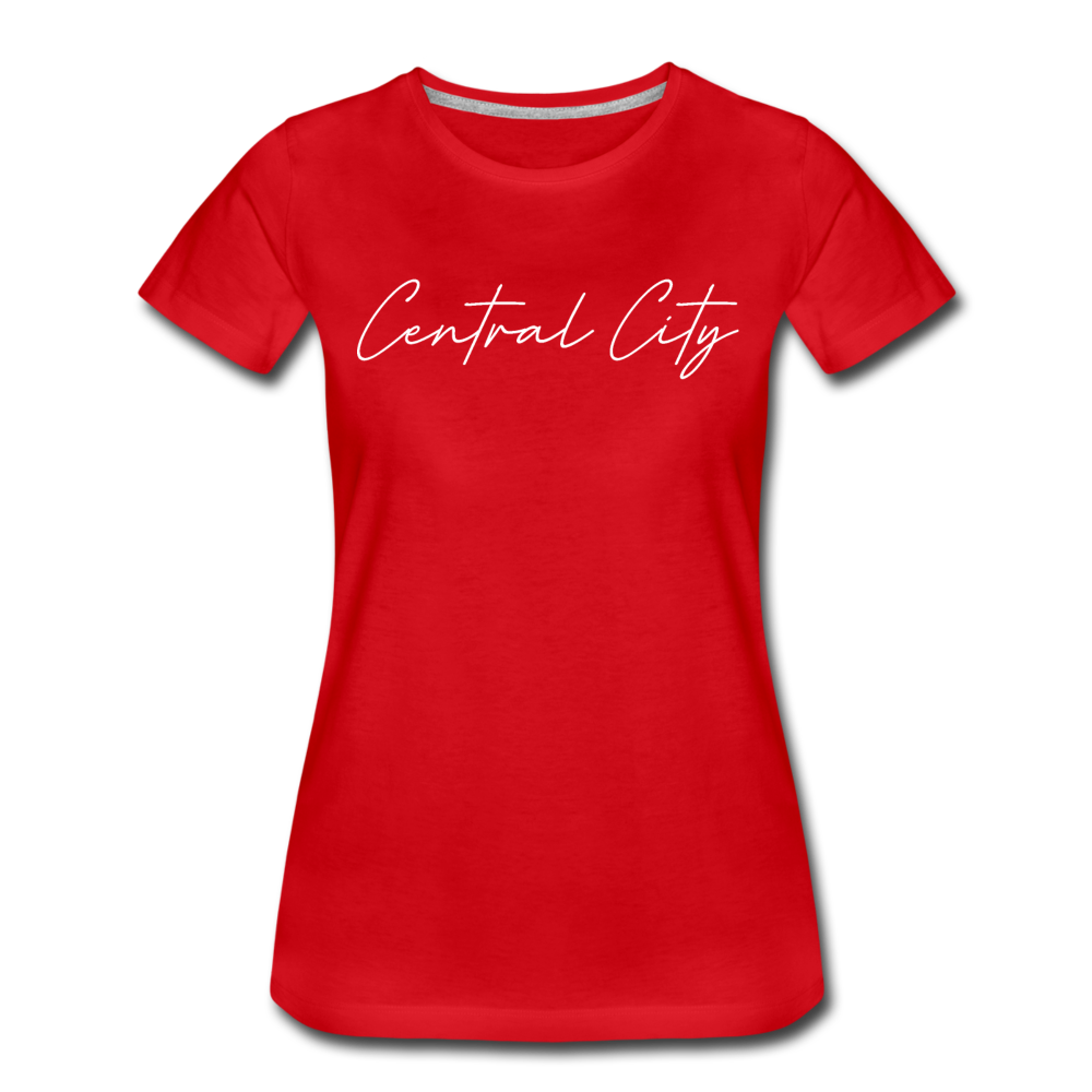 Central City Cursive Women's T-Shirt - red