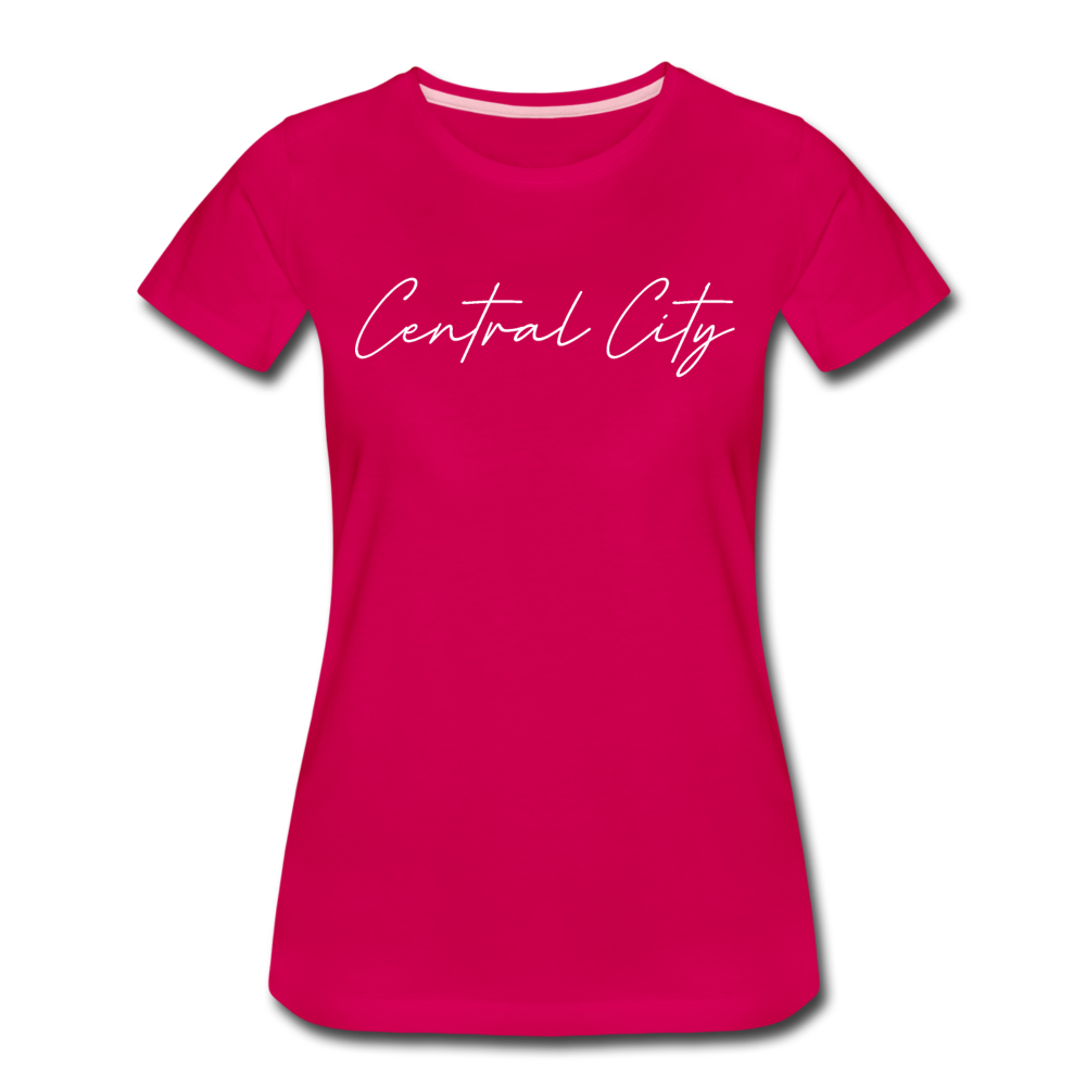 Central City Cursive Women's T-Shirt - dark pink