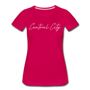 Central City Cursive Women's T-Shirt - dark pink