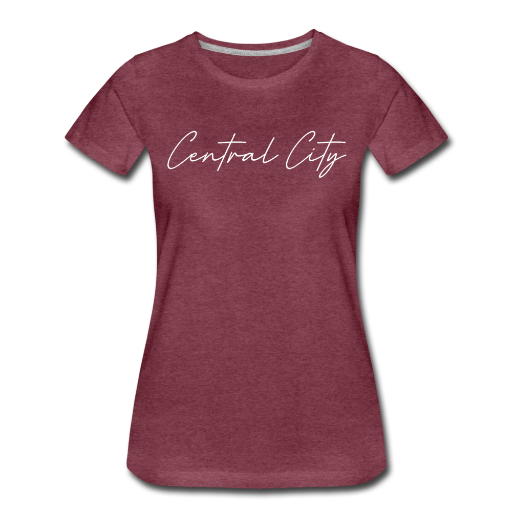 Central City Cursive Women's T-Shirt - heather burgundy