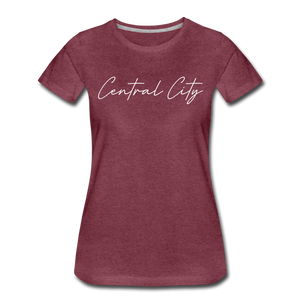 Central City Cursive Women's T-Shirt - heather burgundy