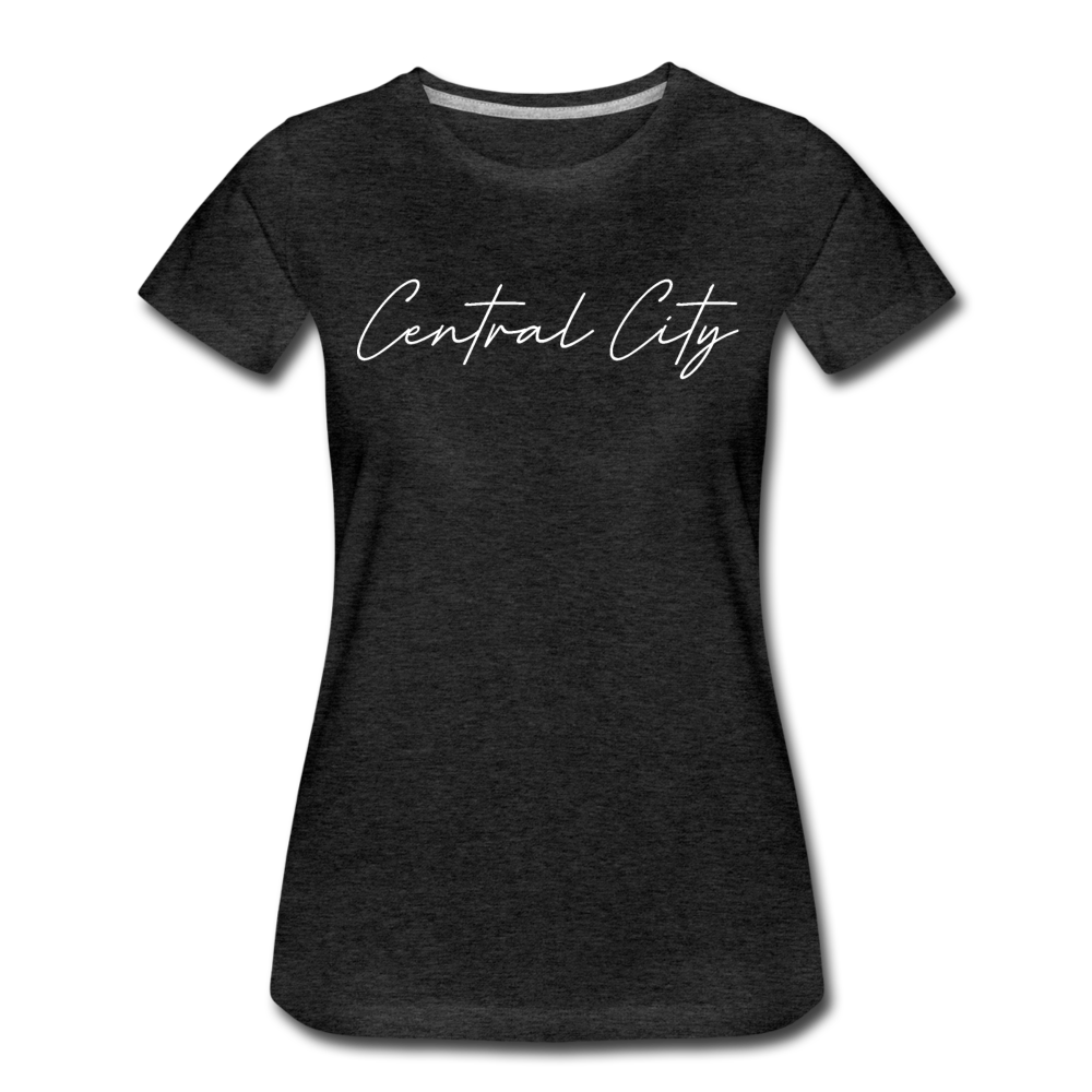 Central City Cursive Women's T-Shirt - charcoal gray