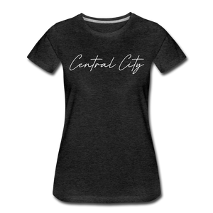 Central City Cursive Women's T-Shirt - charcoal gray
