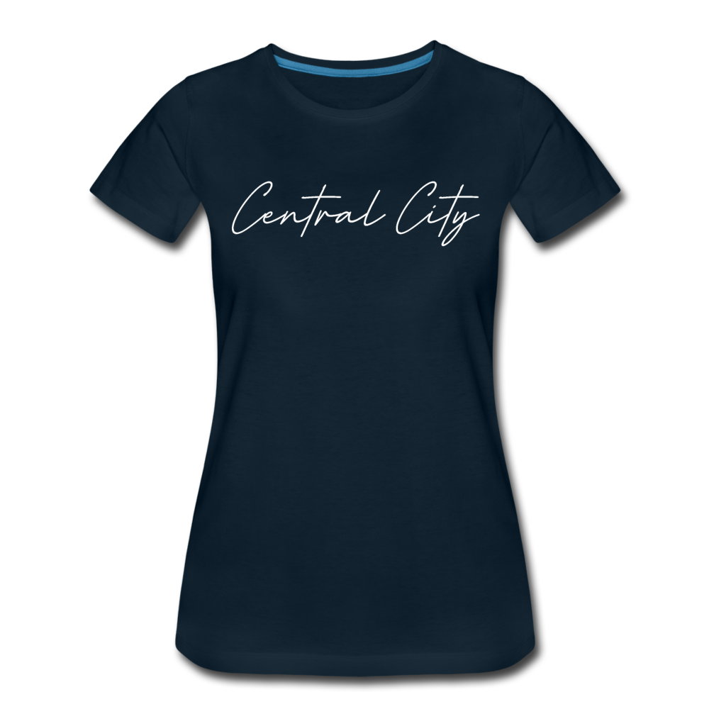 Central City Cursive Women's T-Shirt - deep navy