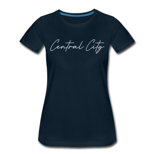 Central City Cursive Women's T-Shirt - deep navy