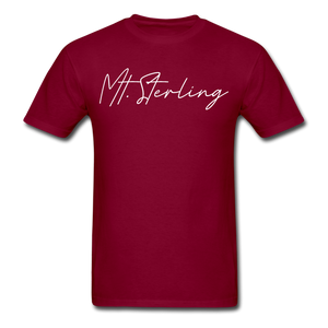 Mount Sterling Cursive T-Shirt - burgundy