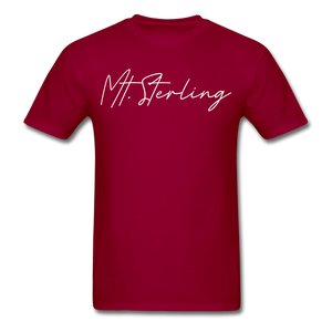 Mount Sterling Cursive T-Shirt - dark red