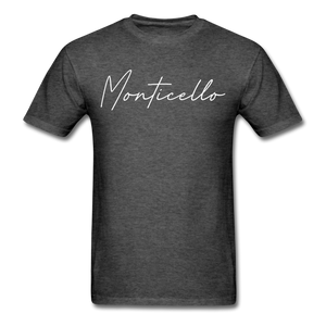 Monticello Cursive T-Shirt - heather black