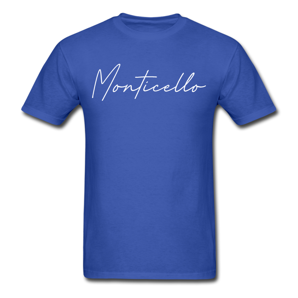 Monticello Cursive T-Shirt - royal blue