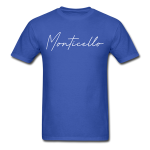 Monticello Cursive T-Shirt - royal blue