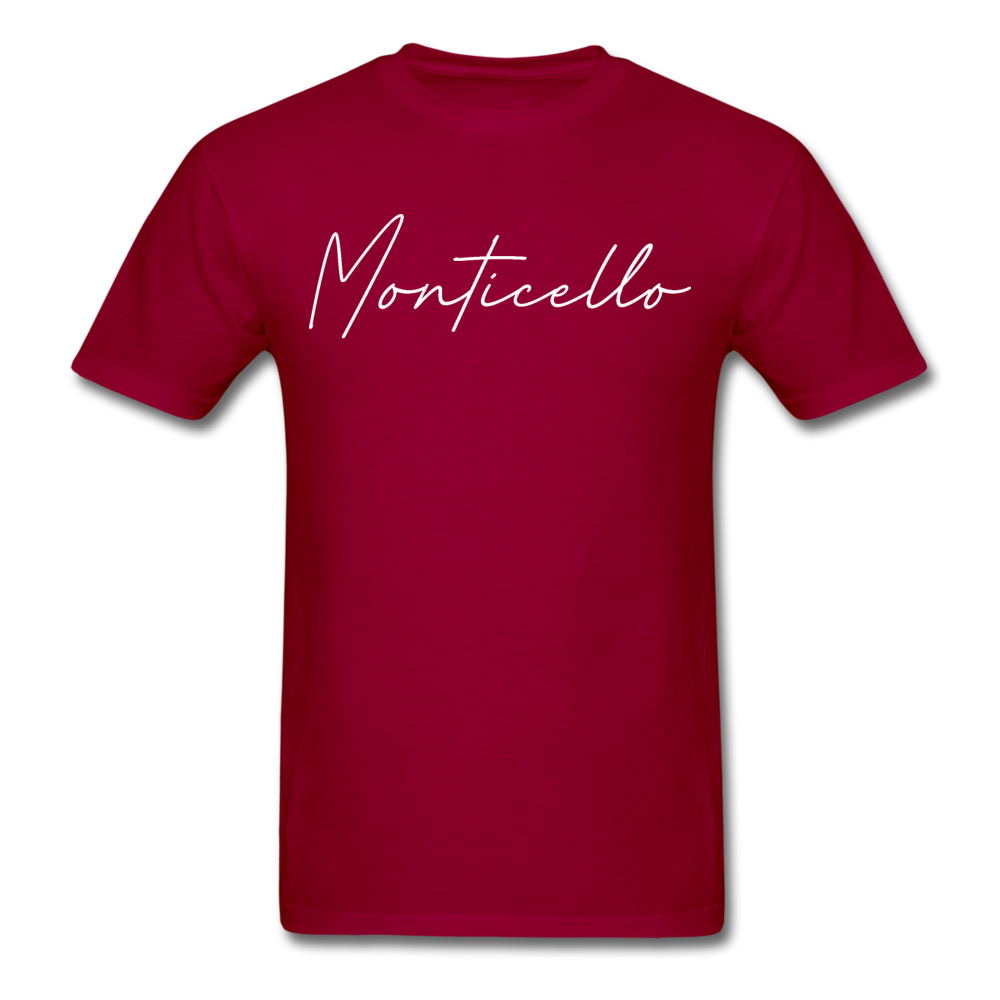 Monticello Cursive T-Shirt - dark red