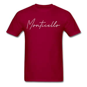 Monticello Cursive T-Shirt - dark red