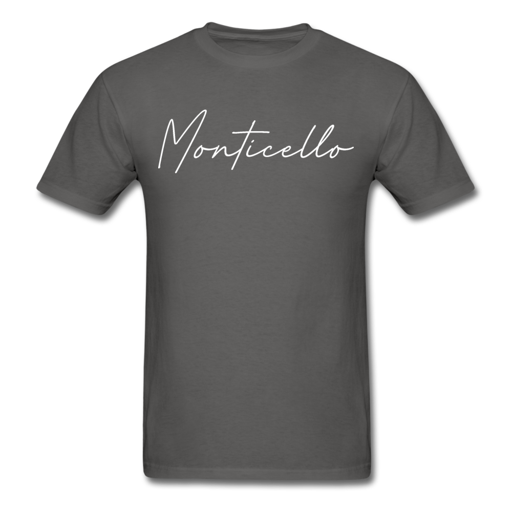 Monticello Cursive T-Shirt - charcoal
