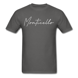 Monticello Cursive T-Shirt - charcoal