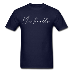 Monticello Cursive T-Shirt - navy