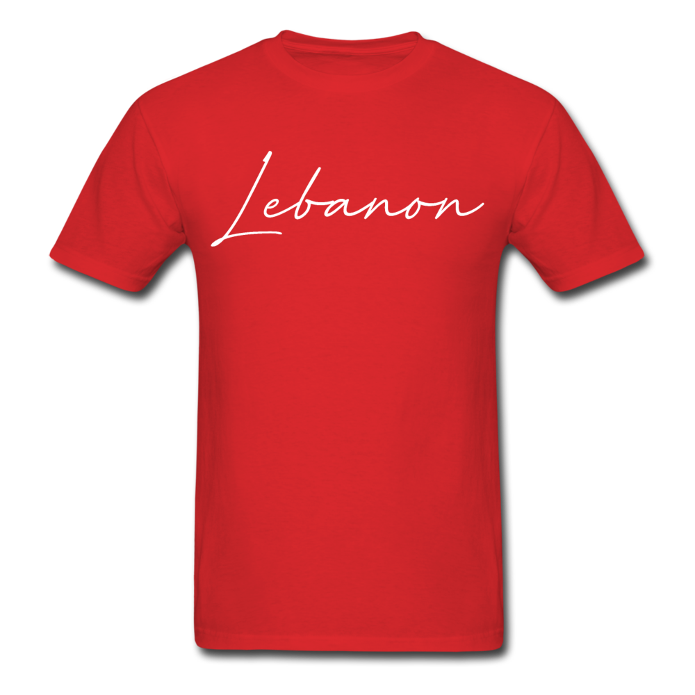 Lebanon Cursive T-Shirt - red