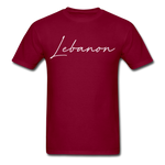 Lebanon Cursive T-Shirt - burgundy