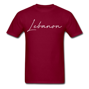 Lebanon Cursive T-Shirt - burgundy