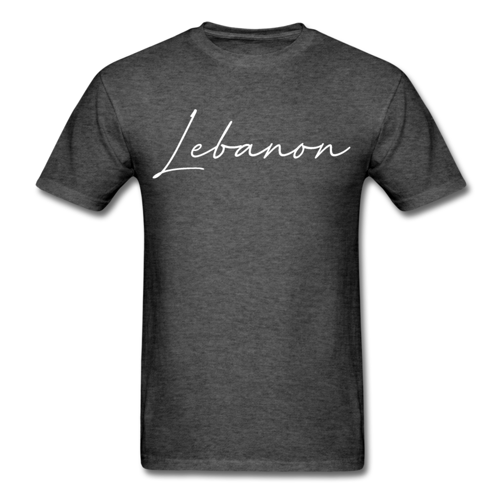 Lebanon Cursive T-Shirt - heather black