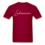 Lebanon Cursive T-Shirt - dark red