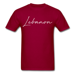 Lebanon Cursive T-Shirt - dark red