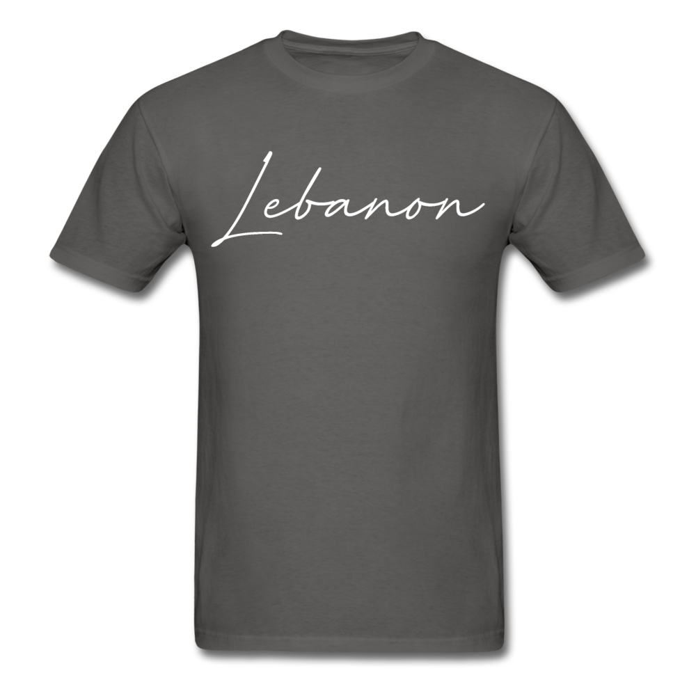 Lebanon Cursive T-Shirt - charcoal