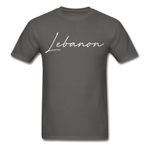 Lebanon Cursive T-Shirt - charcoal