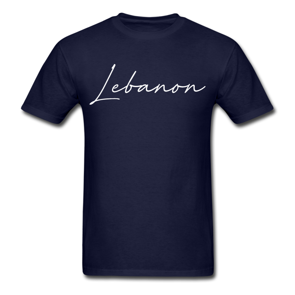 Lebanon Cursive T-Shirt - navy