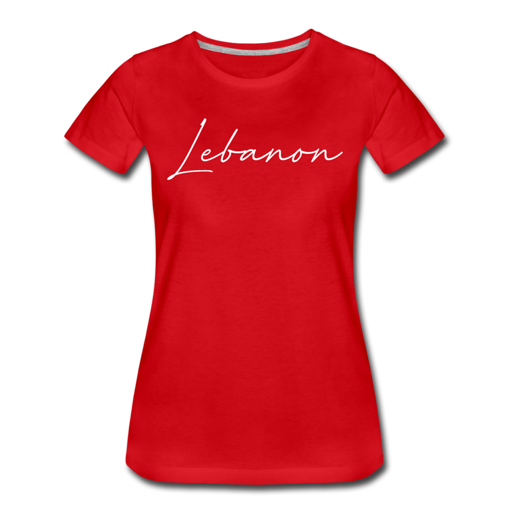 Lebanon Cursive Women's T-Shirt - red