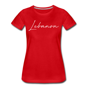 Lebanon Cursive Women's T-Shirt - red