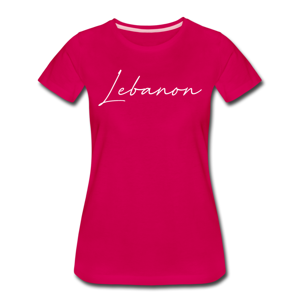 Lebanon Cursive Women's T-Shirt - dark pink