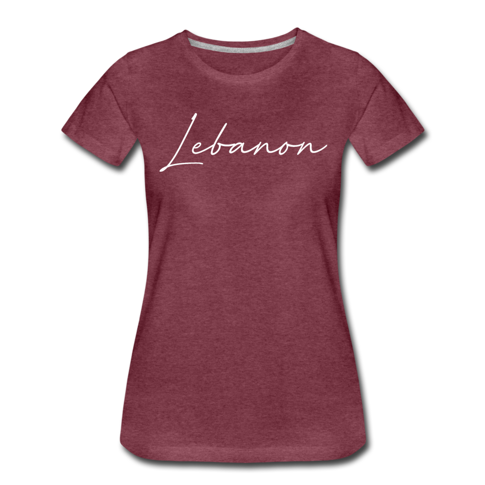 Lebanon Cursive Women's T-Shirt - heather burgundy