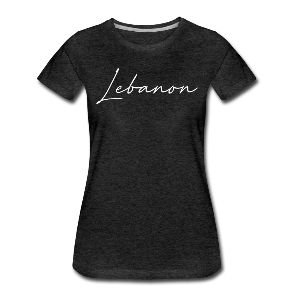 Lebanon Cursive Women's T-Shirt - charcoal gray