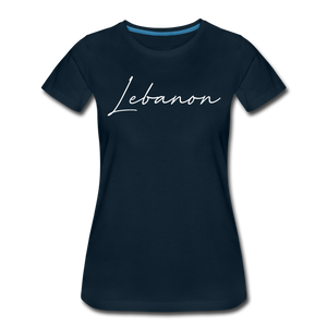 Lebanon Cursive Women's T-Shirt - deep navy