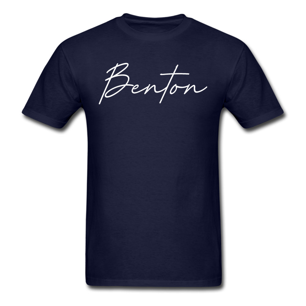 Benton Cursive T-Shirt - navy