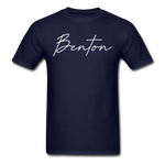 Benton Cursive T-Shirt - navy