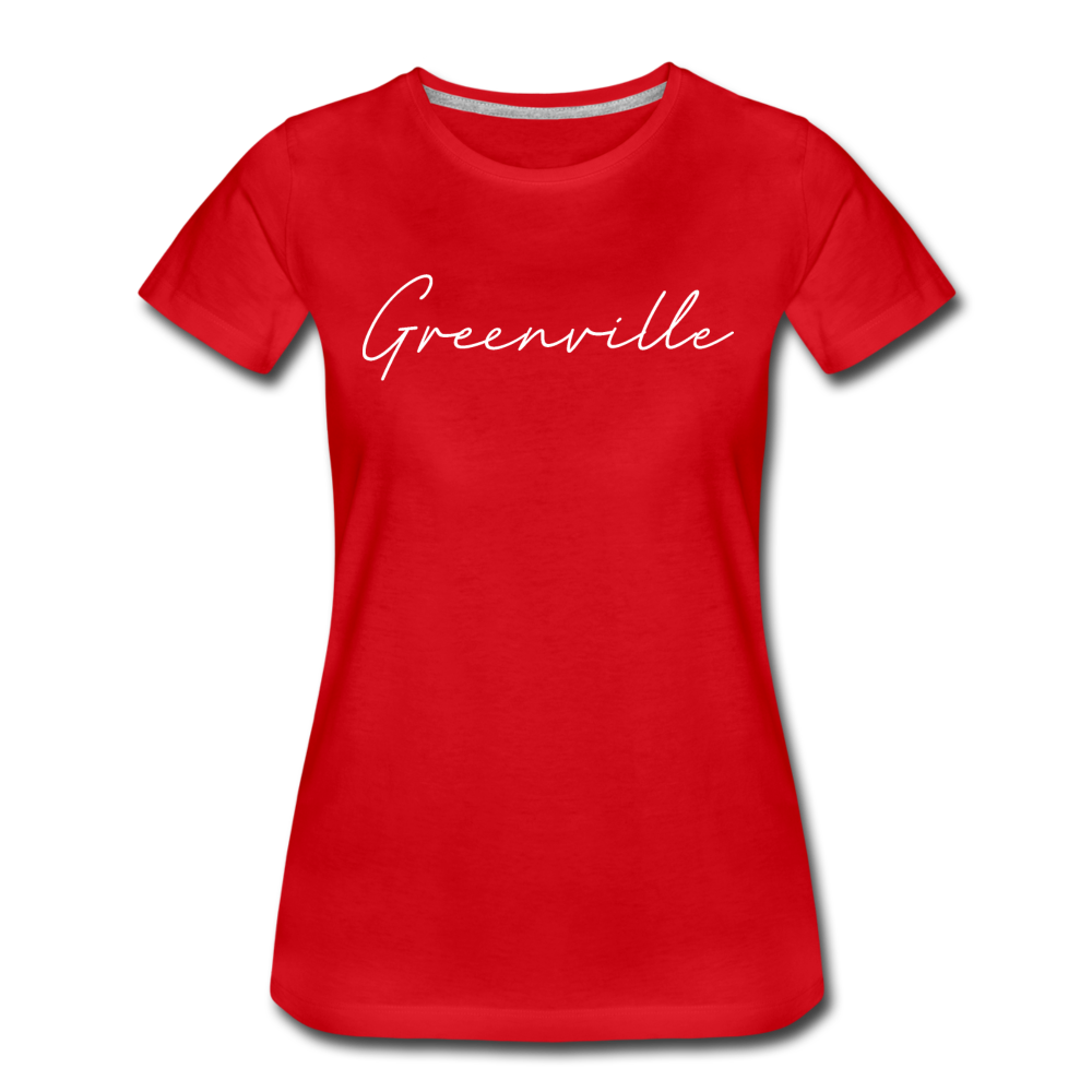 Greenville Cursive Women's T-Shirt - red