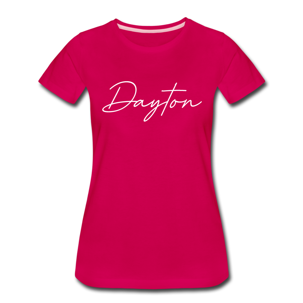 Dayton Cursive Women's T-Shirt - dark pink
